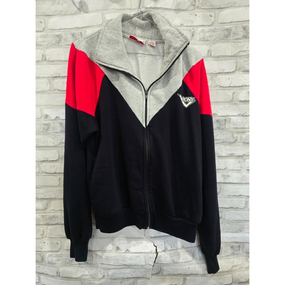 Pony Track Jacket Men S Color Block Retro Vintage Colorblock Sweatshirt‎ Logo